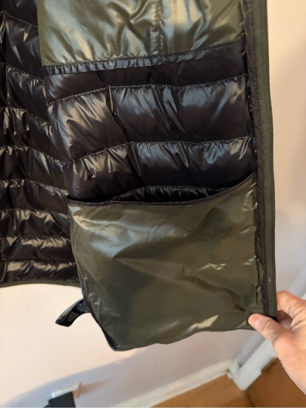 Hawk & Co Men's Olive Puffer Jacket with Hood - Picture 6 of 7